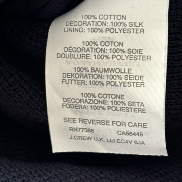 J. Crew Collection Navy Chiffon Fringe Sweater Top Size S - Picture 7 of 8